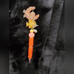 Decorative Orange and Brown Pen